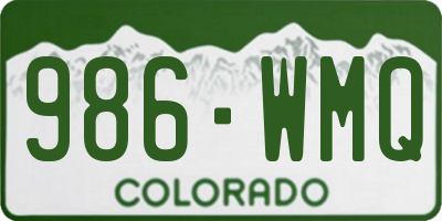 CO license plate 986WMQ