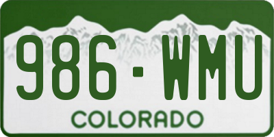 CO license plate 986WMU