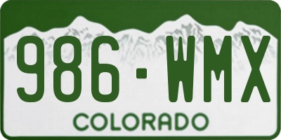 CO license plate 986WMX