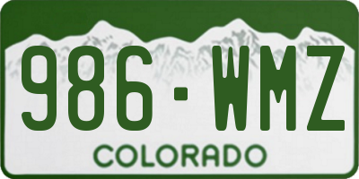 CO license plate 986WMZ