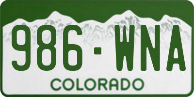 CO license plate 986WNA
