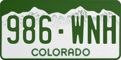 CO license plate 986WNH
