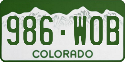 CO license plate 986WOB