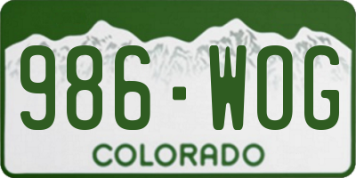 CO license plate 986WOG