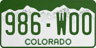 CO license plate 986WOO