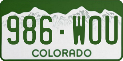 CO license plate 986WOU