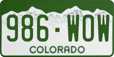 CO license plate 986WOW