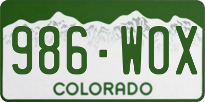 CO license plate 986WOX