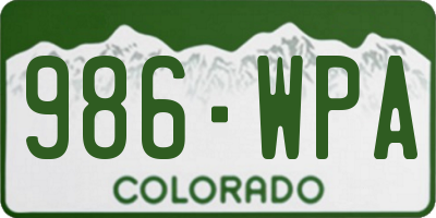 CO license plate 986WPA