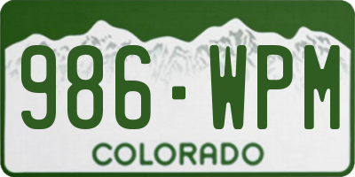 CO license plate 986WPM