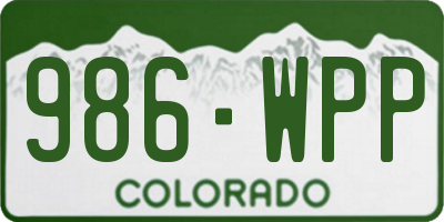 CO license plate 986WPP