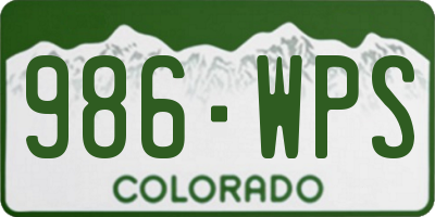CO license plate 986WPS