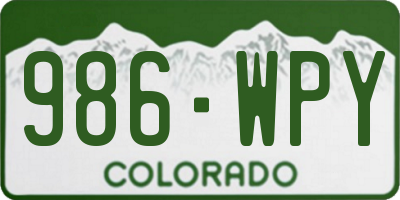 CO license plate 986WPY