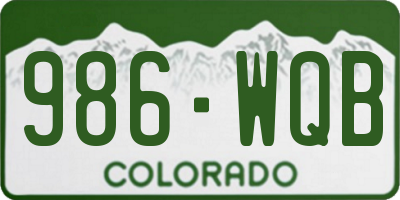 CO license plate 986WQB