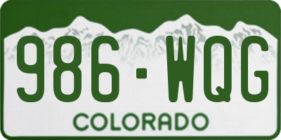 CO license plate 986WQG