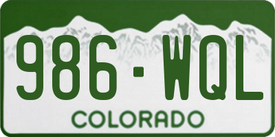 CO license plate 986WQL