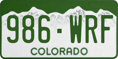 CO license plate 986WRF