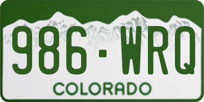 CO license plate 986WRQ