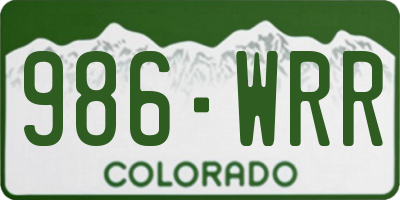 CO license plate 986WRR