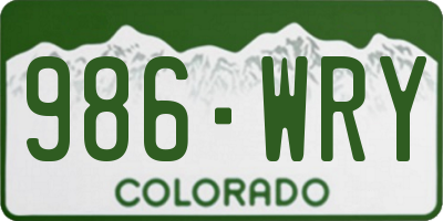 CO license plate 986WRY