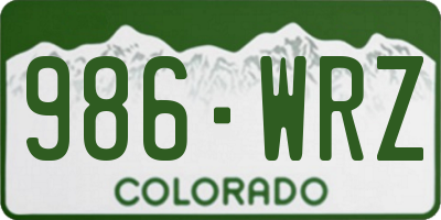 CO license plate 986WRZ