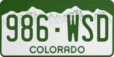 CO license plate 986WSD