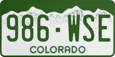 CO license plate 986WSE