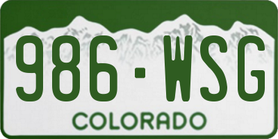 CO license plate 986WSG
