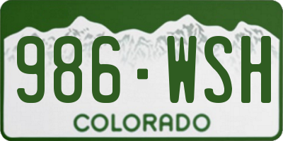 CO license plate 986WSH