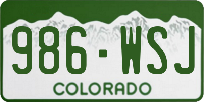 CO license plate 986WSJ