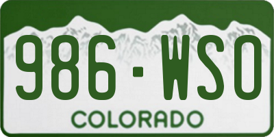 CO license plate 986WSO