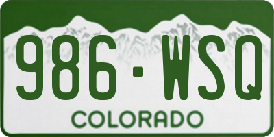 CO license plate 986WSQ