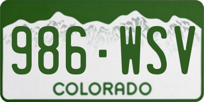 CO license plate 986WSV