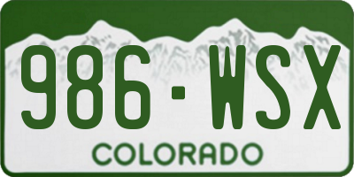 CO license plate 986WSX