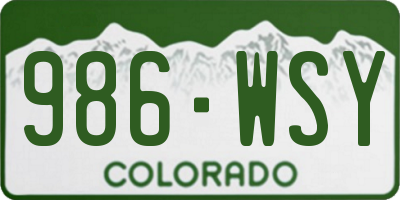 CO license plate 986WSY