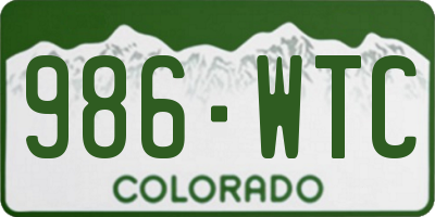 CO license plate 986WTC