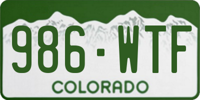 CO license plate 986WTF