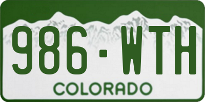 CO license plate 986WTH