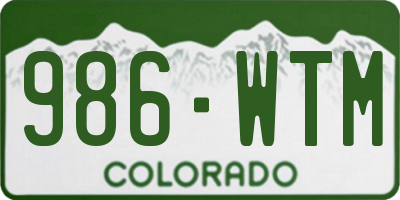 CO license plate 986WTM