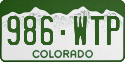 CO license plate 986WTP