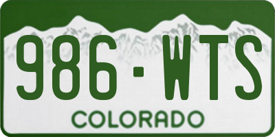 CO license plate 986WTS