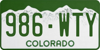 CO license plate 986WTY