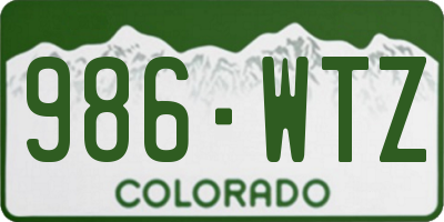 CO license plate 986WTZ
