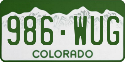 CO license plate 986WUG
