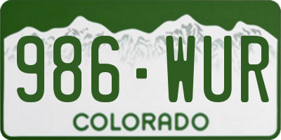 CO license plate 986WUR
