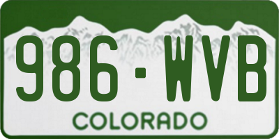 CO license plate 986WVB