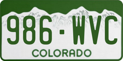 CO license plate 986WVC
