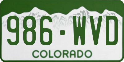 CO license plate 986WVD