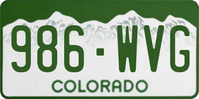CO license plate 986WVG