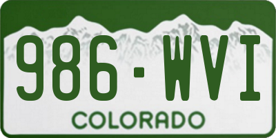 CO license plate 986WVI